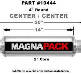 4in Round Muffler 2in In/Out