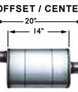 Stainless Muffler 3in Center In / Offset Out