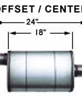 Stainless Muffler 3in Center In / Offset Out