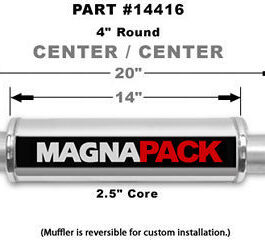 Stainless Bullet Muffler 2.5in In/Out