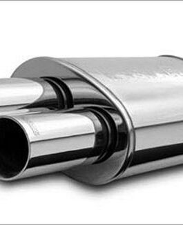 Stainless Muffler 2.25in In / Dual 3in Tips Out