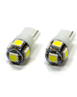 T10 5 LED SMD Bulbs Pair White