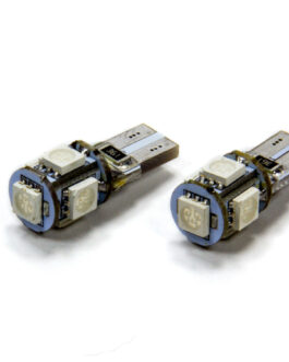 T10 5 LED SMD Bulbs Pair Blue