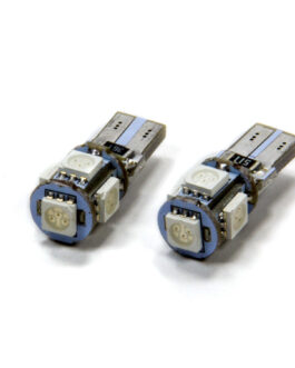 T10 5 LED SMD Bulbs Pair Red