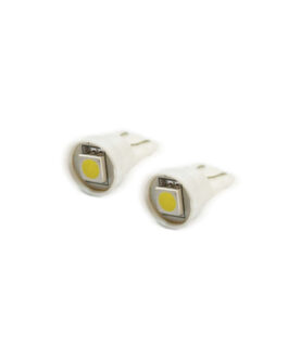 T10 1 LED 3-Chip SMD Bulbs Pair Cool White