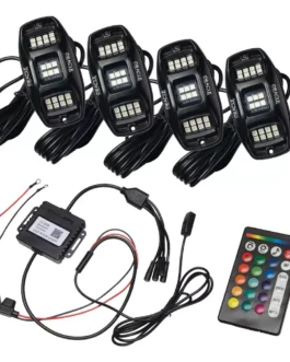 ORACLE LIGHTING ColorSHIFT LED RGB+W Rock Light Kit | Attaches Seamlessly to Underbody Wheel Well, 4 Oversized Light Pods with Wireless RF Controller, Part # 5895-339