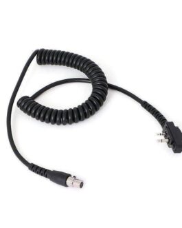 Cord Coiled Headset to Radio ICOM Bolt-On 2 Pin